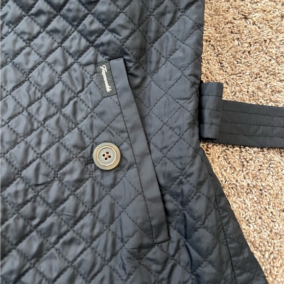 Faconnable Black Quilted Button Front Vest Belted NEW Lightweight Small Fall - Picture 11 of 13